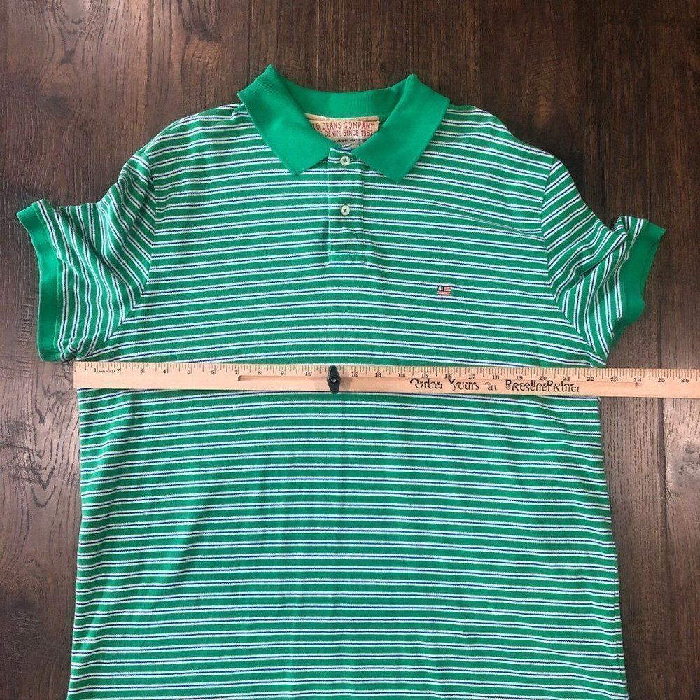 Vintage 90s Ralph Lauren Polo Jeans Mens XL USA Flag Weathered Pique Shirt Green - Picture 5 of 12